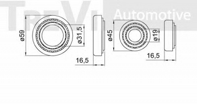 TREVI AUTOMOTIVE wb2136 -  Комплект подшипника ступицы колеса